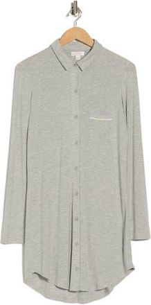 Nordstrom Rack Tranquility Button Front Nightshirt in Grey Heather at Nordstrom Rack, Size X-Small