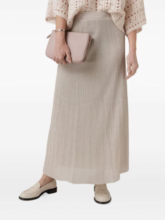 D.exterior pleated linen maxi skirt - LINO