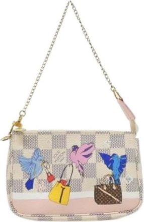 Louis Vuitton Pre-owned Mini Bags, female, Multicolor, Size: ONE SIZE Pre-owned Damier Azur Pochette