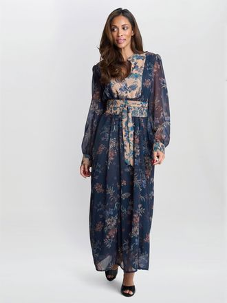 Gina Bacconi Womens Renata Boho Dress - Navy - Size Medium