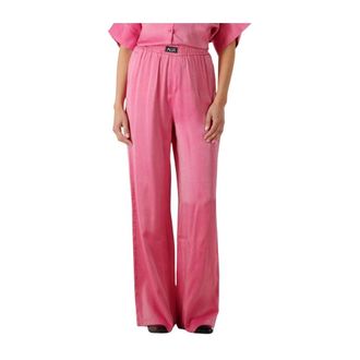 ALIX The Label Alix The Label - Woven Shine Wide Leg Pants - Dames - Broeken - Roze - Maat: M Nylon