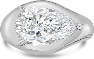 Diana M. Jewels PLATINUM LAB GROWN PEAR SHAPE DIAMOND FASHION RING WEIGHING 6.00 CTS TW
