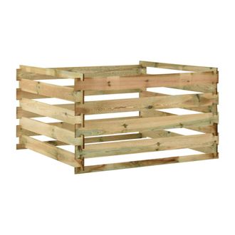 vidaXL Compostador Con Listones Madera Pino Impregnada 120x120x70 Cm Vidaxl