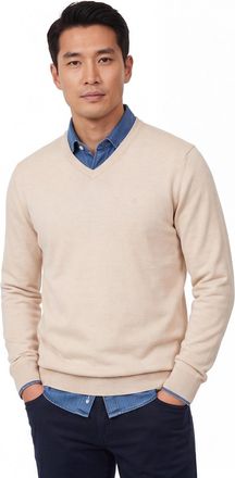 Casamoda v-hals trui beige Casa Moda gebreid 100% katoen