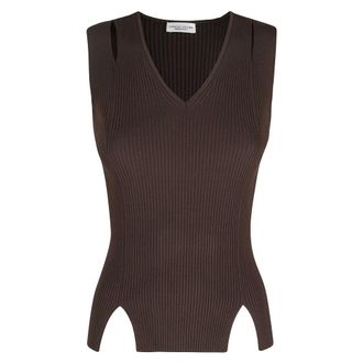 Roberto Collina Dames, Tops, Bruin, Maat: M