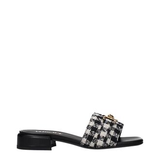 Versace Black Fabric Womens Slippers