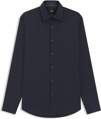 BOSS Regular-fit shirt in easy-iron stretch cotton