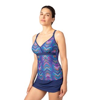 Free Country Womens Macrame Back Tankini Top