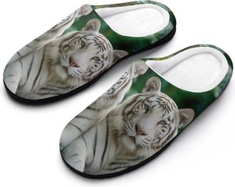 Generic Tiger Print Mens Slippers Comfortable And Non-slip Cotton Slipper Shoe for House