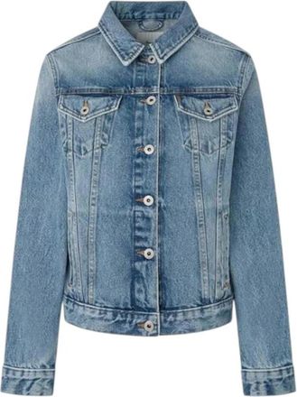 Pepe Jeans London Slim Denim Jack - Dames - Spijkerjassen - Blauw - XS - Denim - Jassen