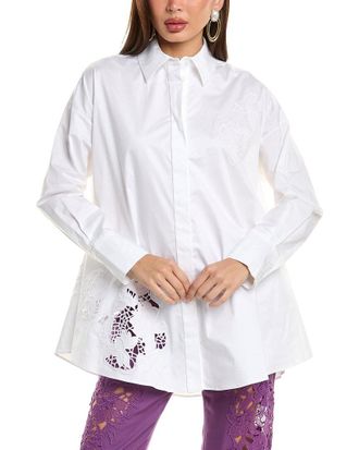 Oscar De La Renta Gardenia Threadwork Shirt
