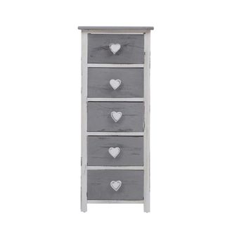 Mobili Rebecca Mobili Rebecca - Rebecca Mobili Cajonera 5 Cajones Madera Gris Shabby Chic 84x35x27