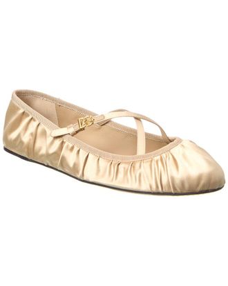 Dolce & Gabbana Logo Satin Flat