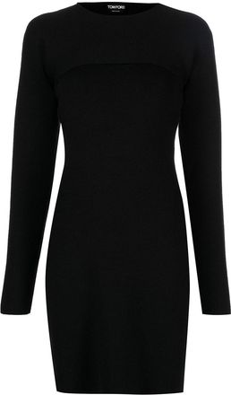 Tom Ford long-sleeve minidress - women - Cotton - S - Black