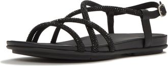 FitFlop Fitflop Fino Teenpost Leer Dames All Black Sandalen