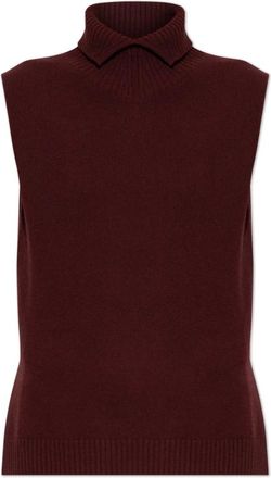 Jil Sander Truien & Vesten, Dames, Rood, L, Wol, Asymmetrisch coltrui vest