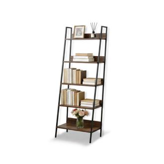 Relaxdays Relaxdays freestanding ladder shelf, modern 5-tier shelf for plants, books & decor, H x W x D: 170x60x30 cm, brown-black