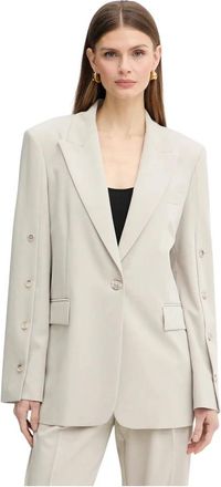 Pinko Pinko, Jassen, Dames, Grijs, S, Polyester, Grace Giacca Fluido