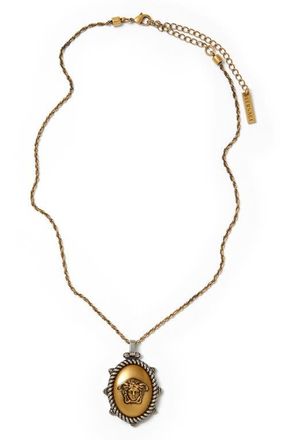 Versace Mens Tivoli Medusa Medallion Pendant Necklace in Palladium 82-Gold at Nordstrom