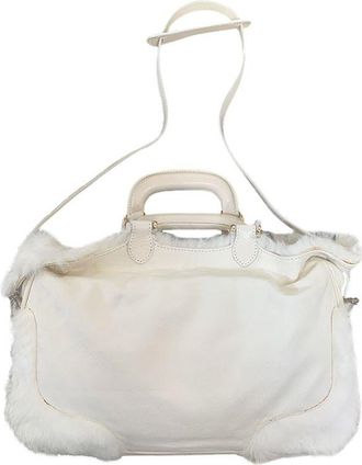 Fendi cream shearling Fendi Forever Bauletto bag