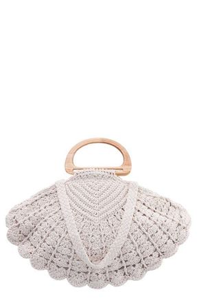 Nina Unity Crochet Shell Clutch in Ivory at Nordstrom