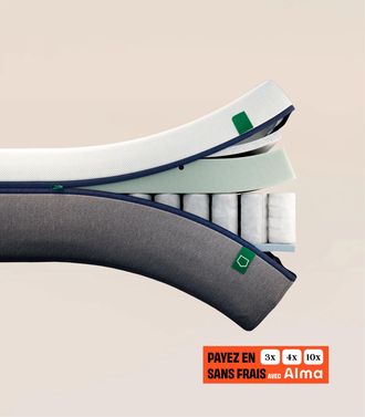 Tediber Matelas hybride 120x190 cm - Ressorts ensach&eacute;s et mousses - 27 cm d&eacute;paisseur - Respirant et accueillant - Garantie 10 ans - Tediber