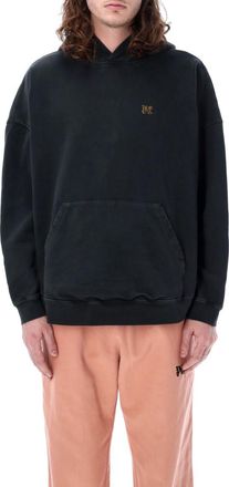 Palm Angels Black Backburning Monogram Hoodie