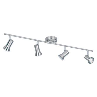 Netlighting Magnum 4 Light Spotlights Bar Brushed Steel GU10 in Grey