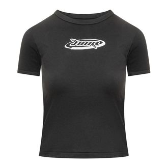 AMBUSH T-Shirts, female, Black, Size: L Fitted Graphic T-Shirt