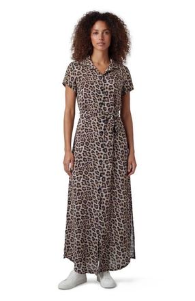 Lords of Harlech Leopard Womens Shirt Dress in Leopard Brown at Nordstrom, Size Xx-Large