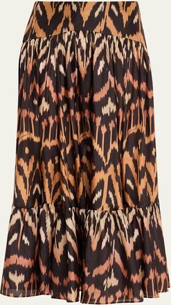 Zimmermann Aster Ikat Midi Skirt