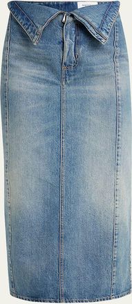 ワンピース ALEXANDER MCQUEEN Women Skirts 572240RNF034046 Blue McQueen Panelled Denim Midi Skirt in Blue | Lyst