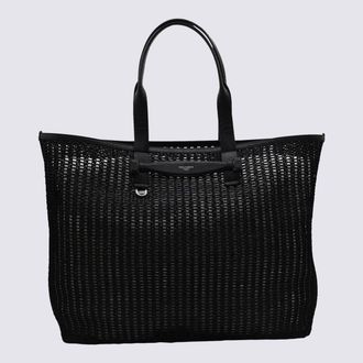 Dolce & Gabbana Black Cotton Totes