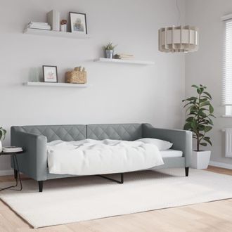 vidaXL Vidaxl Letto Da Giorno Grigio Chiaro 100x190 Cm In Tessuto