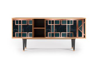 StoryZ Mueble de TV azul-verde 3 puertas L 150 cm