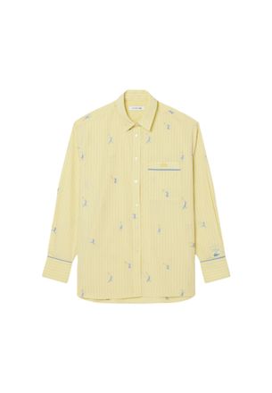 Lacoste Yellow Monogram Jacquard Oversized Shirt