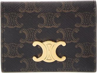 Celine Celine Triomphe Coated Canvas & Leather Bifold Card Holder