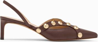 Ulla Johnson Womens Vendome Studded Kitten Heel Sandals In Sequoia