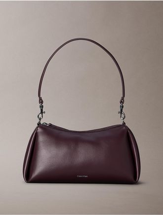 Calvin Klein Womens Signature Logo Strap Small Shoulder Bag - Brown
