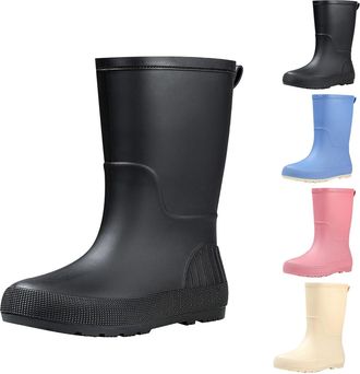 Generic Unisex Tall Wellington Boots Size 3.5 Mens Women Lightweight Garden Boots Knee Length Wellingtons Outdoor Snow Rain High Wellington Boot Waterproof Wi