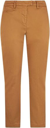 Dondup Slim-fit cropped broek - Dames - Slim Fit Broeken - Bruin - W27 - Katoen - Broeken