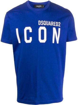 Dsquared2 Icon-print cotton T-shirt - men - Cotton - S - Blue