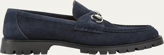 Gucci Mens Sylke Suede Horsebit Loafers