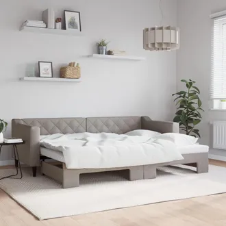 vidaXL Sof&aacute; Cama Nido Tela Gris Taupe 80x200 Cm Vidaxl
