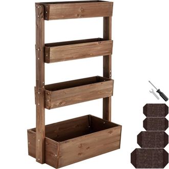 TecTake Vertical Planter Flora in Brown