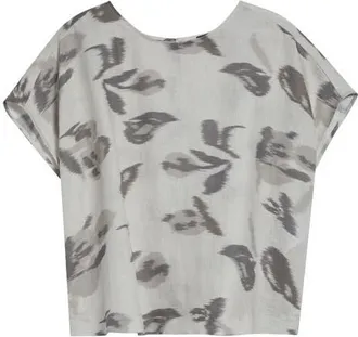 Emporio Armani Crisscross Back Linen Top in Light Grey at Nordstrom, Size 50