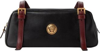 Versace Shoulder Bags, female, Black, Size: ONE SIZE Embl&egrave;me Nappa Bowling Bag