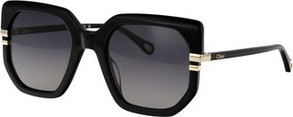 Chlo&eacute; Stijlvolle Zonnebril - Dames - Zonnebrillen - Zwart - 53 MM - Accessoires