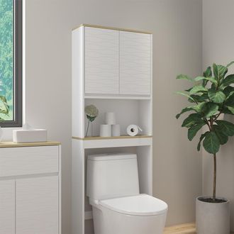 Vicco Armario Para Inodoro Livia, Blanco, 60 X 163 Cm