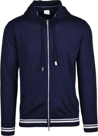Eleventy Truien & Vesten, Heren, Blauw, M, Wol, Gebreide vest